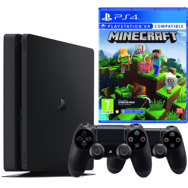 Consola Sony PlayStation 4 SLIM PS4 1TB + 2 Controllere + Minecraft Second-Hand SH