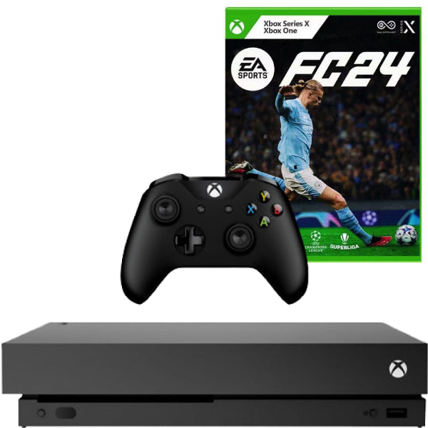 Consola Microsoft Xbox One X, 1TB, NEGRU + Controller Second-Hand + Joc FC 24