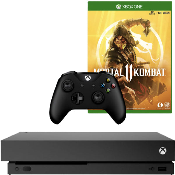 Consola Microsoft Xbox One X, 1TB, NEGRU + Controller + Joc Mortal Kombat 11 Second-Hand SH