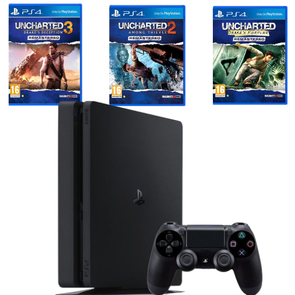 Pachet Consola Sony PlayStation 4 PS4 SLIM 500GB + Controller + 3 JOCURI Second-Hand SH