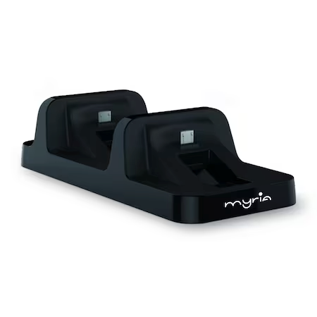 Statie dubla de incarcare MYRIA pentru controller PS4, negru Second-Hand SH