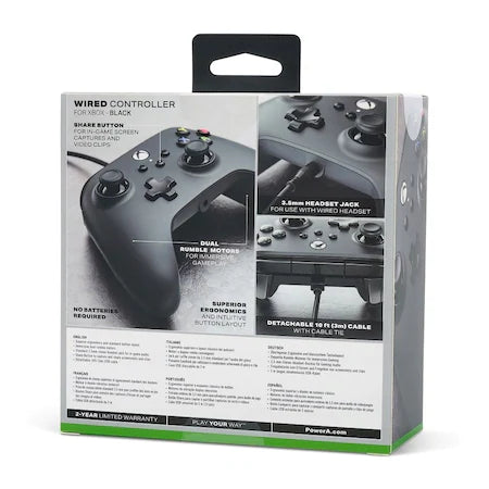 Controller PowerA Wired Cu fir pentru Xbox Series X/S, Xbox One, PC, 3,5 mm Negru Second-Hand SH