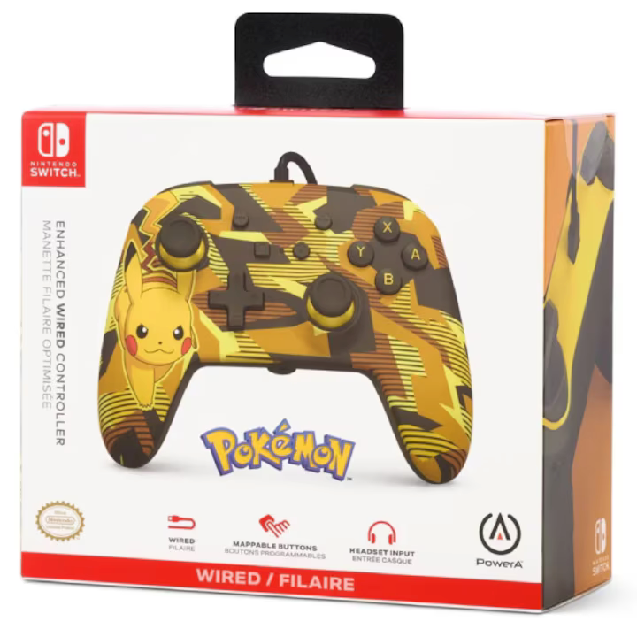 Controller Powera Enhanced Wired Camo Storm Pikachu RESIGILAT