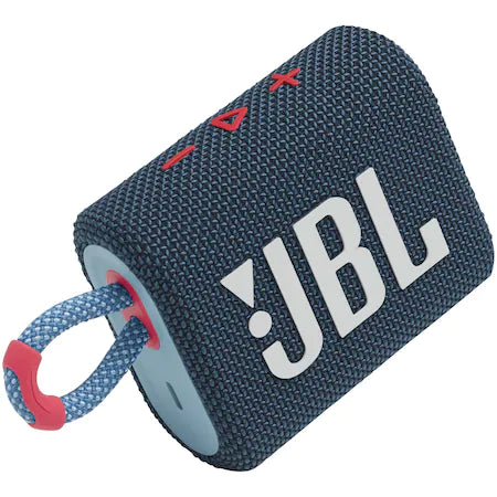 Boxa portabila JBL GO3, IPX67, Bluetooth, Albastru-Roz NOU