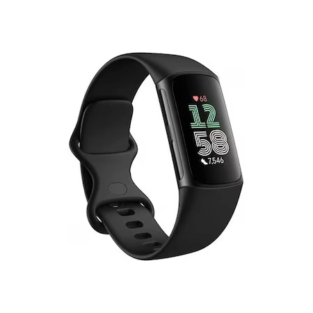 Bratara fitness Fitbit Charge 6, GPS + GLONASS, Rezistenta la apa 50M, Bluetooth, NFC Negru NOU