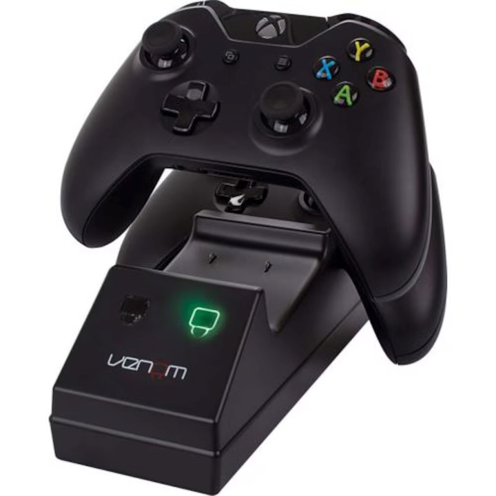 Set statie dubla de incarcare si 2 baterii reincarcabile Venom, Xbox One, Negru Second-Hand SH