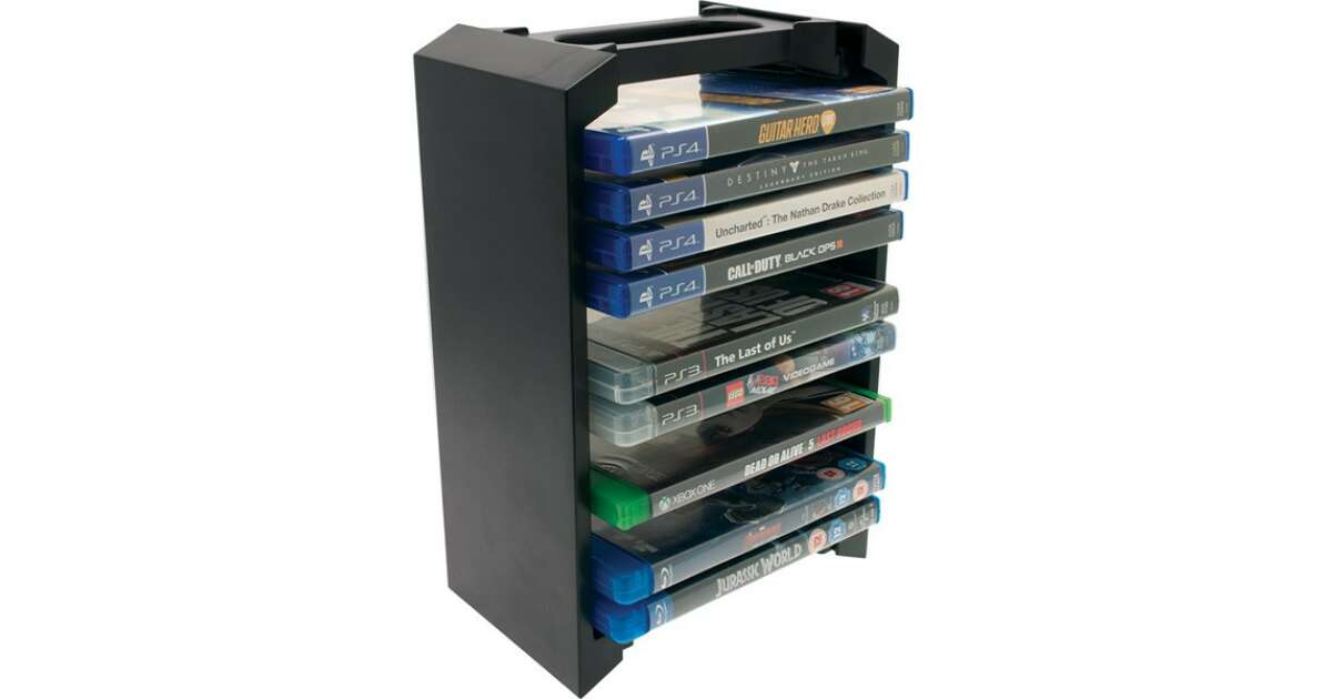 Suport CD-uri Myria  pentru  PS4 / Xbox One / Blu-ray, 12 spatii depozitare, Negru Second-Hand SH