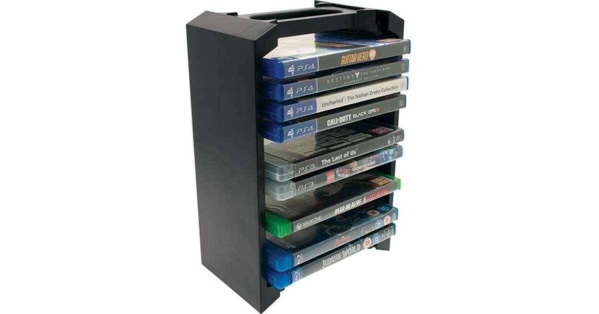 Suport CD-uri Myria  pentru  PS4 / Xbox One / Blu-ray, 12 spatii depozitare, Negru Second-Hand SH