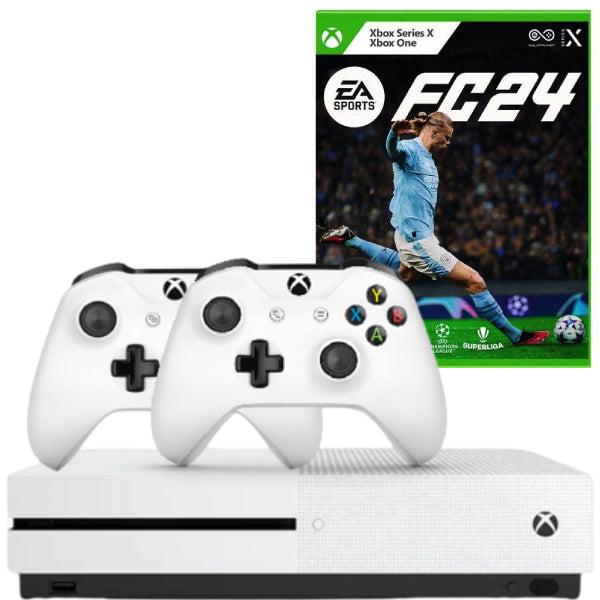 Consola MICROSOFT Xbox One S 1TB Second-Hand, ALB + 2 Controllere + Joc FC 24